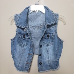 Denim no sleeve Jacket